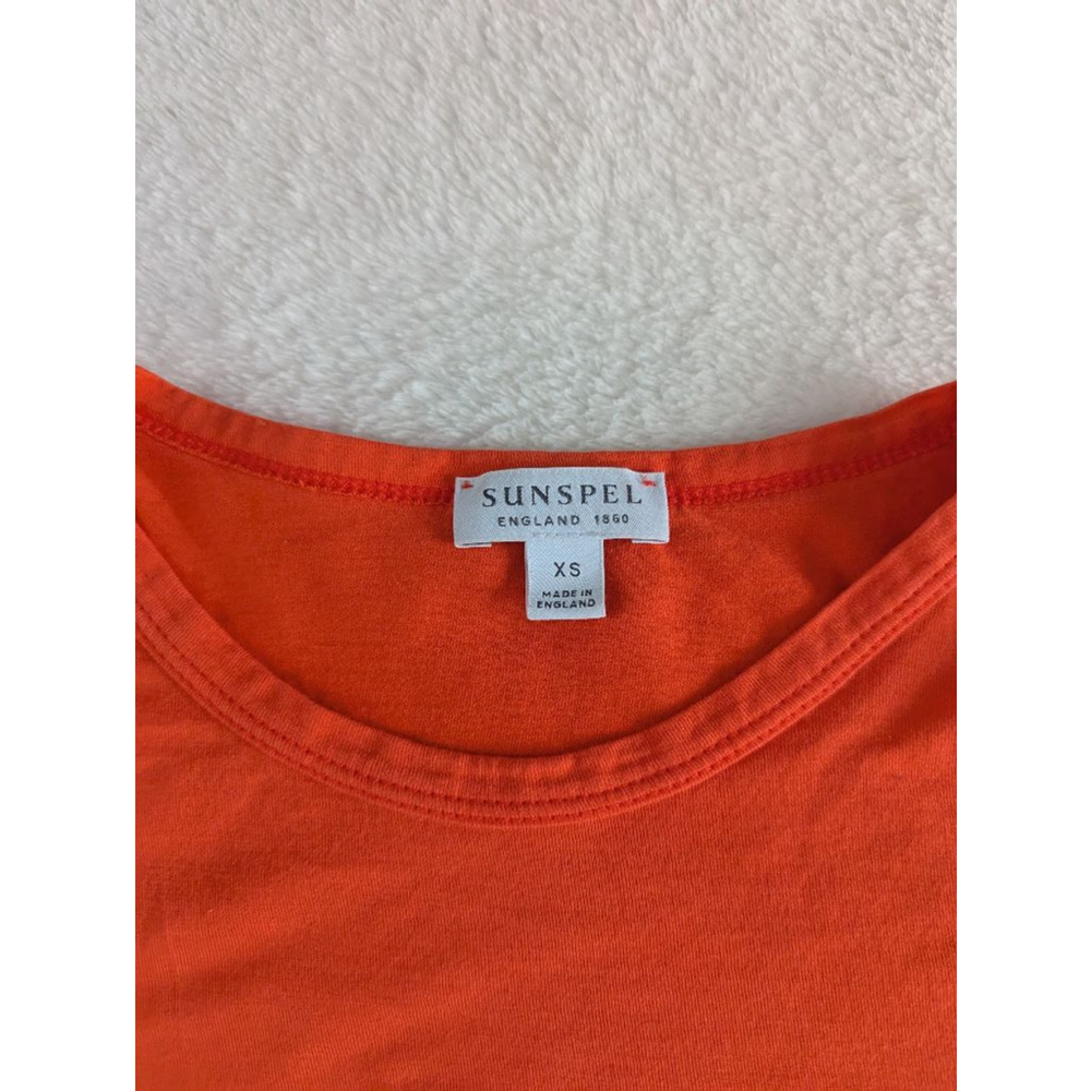 Sunspel Orange T-Shirt-XS - Picture 3 of 8